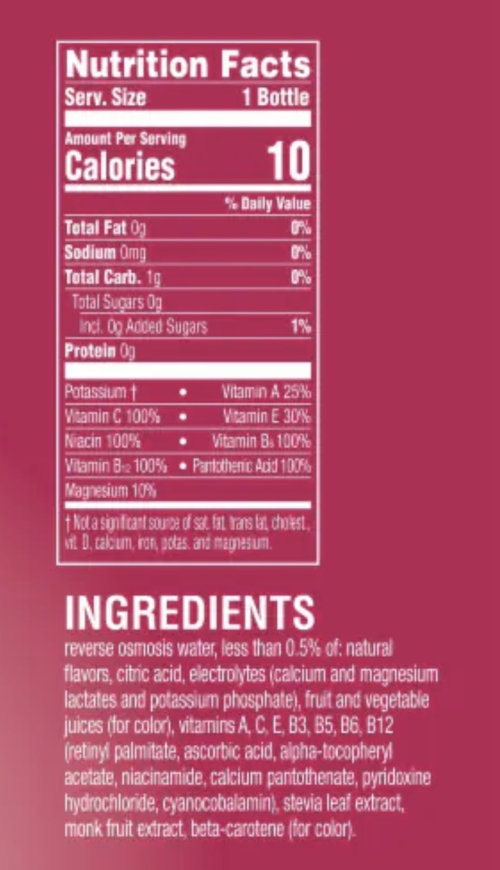 Nutrition facts for Mr Bogey Raspberry Twist